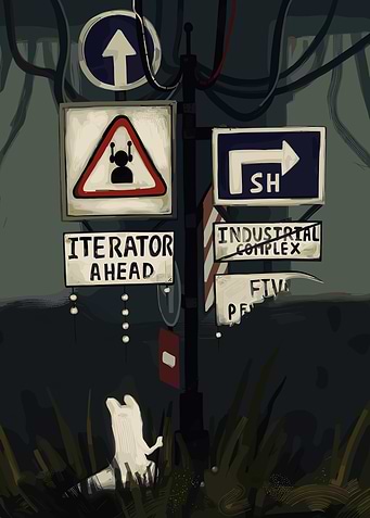 Rain World Slugcat at Signpost