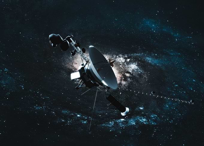 Voyager Space Probe in Deep Space