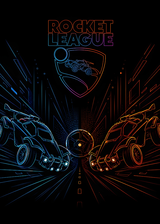 Rocket League Neon Duel Poster