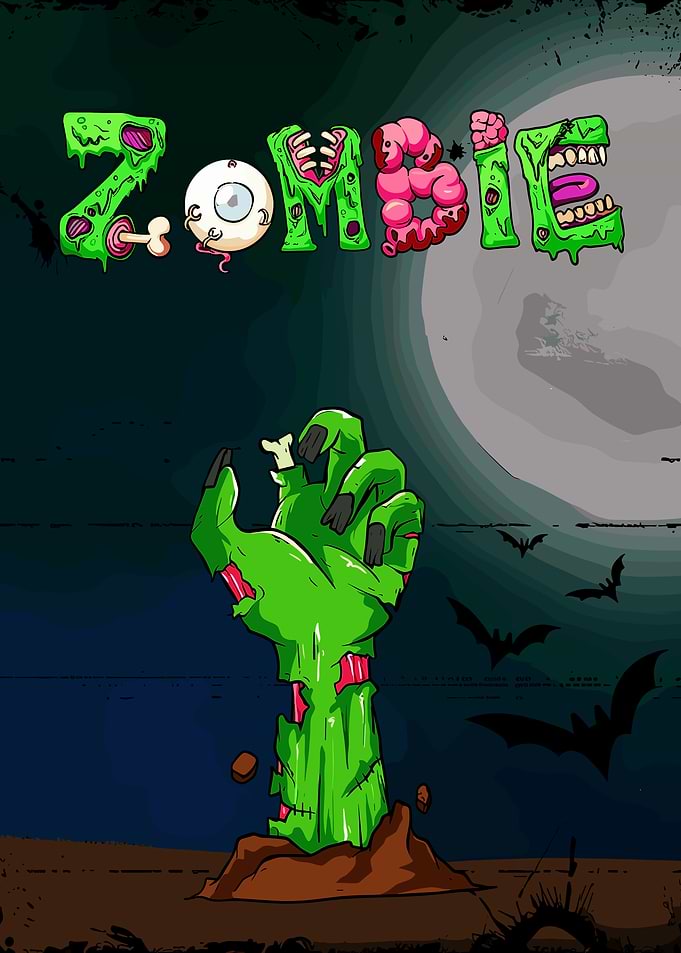 Spooky Zombie Hand Halloween Poster