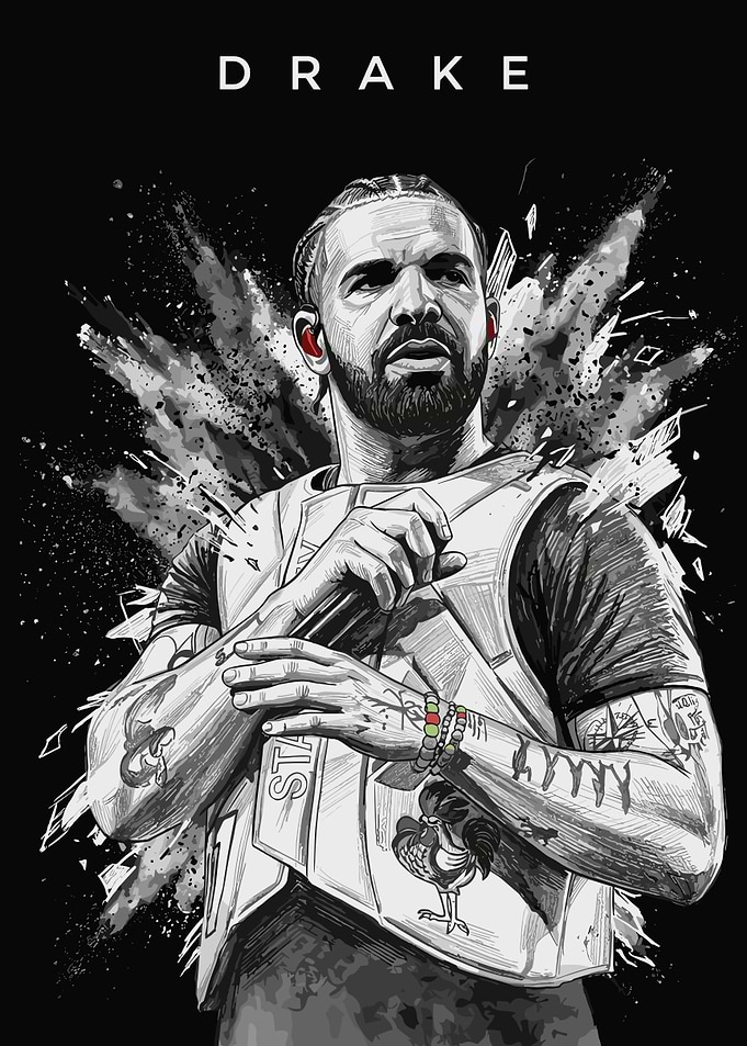 Drake Artistic Portrait Poster