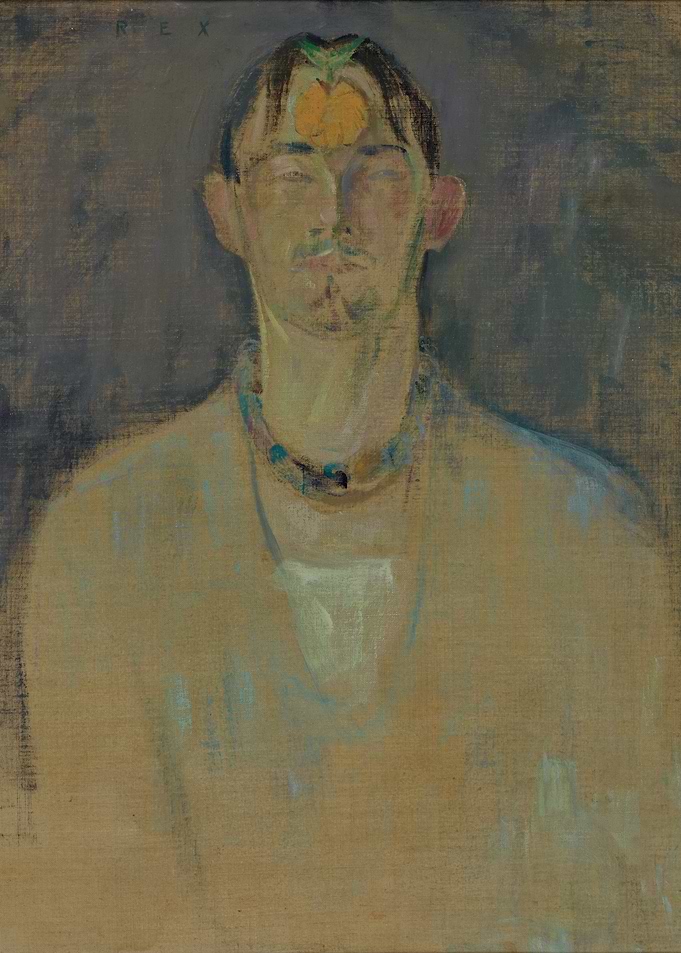 Portrait of a Man with Peach