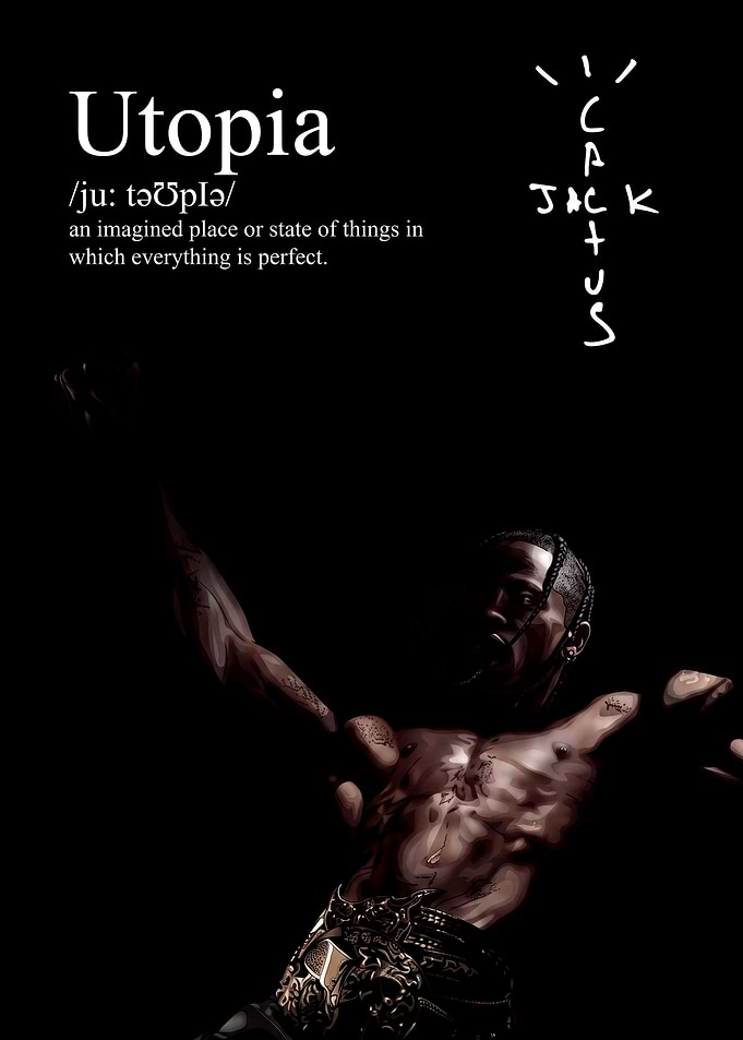 Travis Scott Utopia Illustration Poster