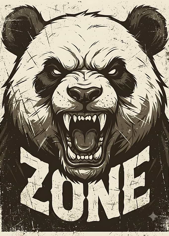 Aggressive Panda Zone Poster