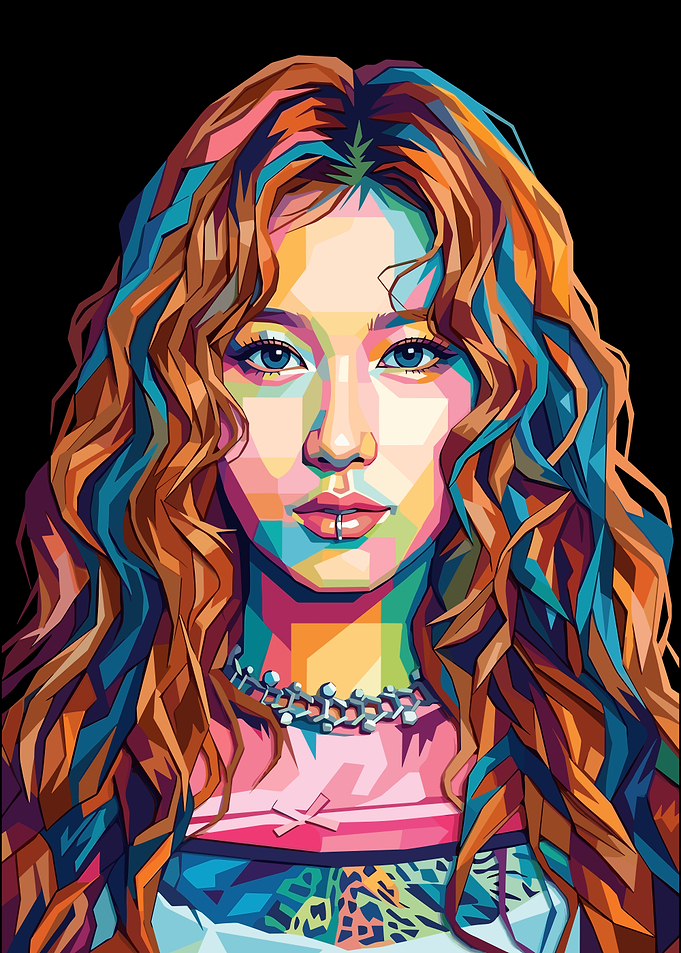 Colorful Pop Art Portrait of Sana Twice