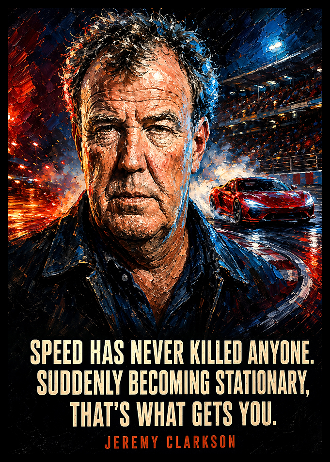 Jeremy Clarkson Speed Quote Poster