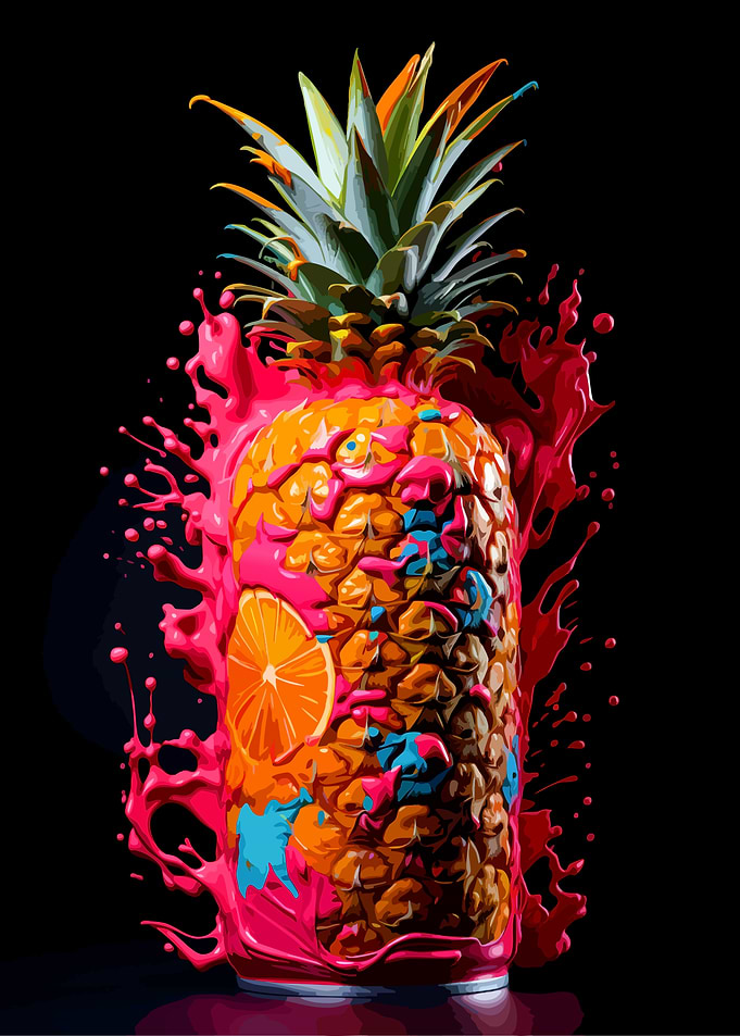 Abstract Pineapple Splash Art