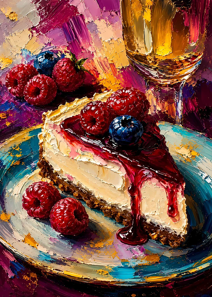 Impressionist Berry Cheesecake Slice