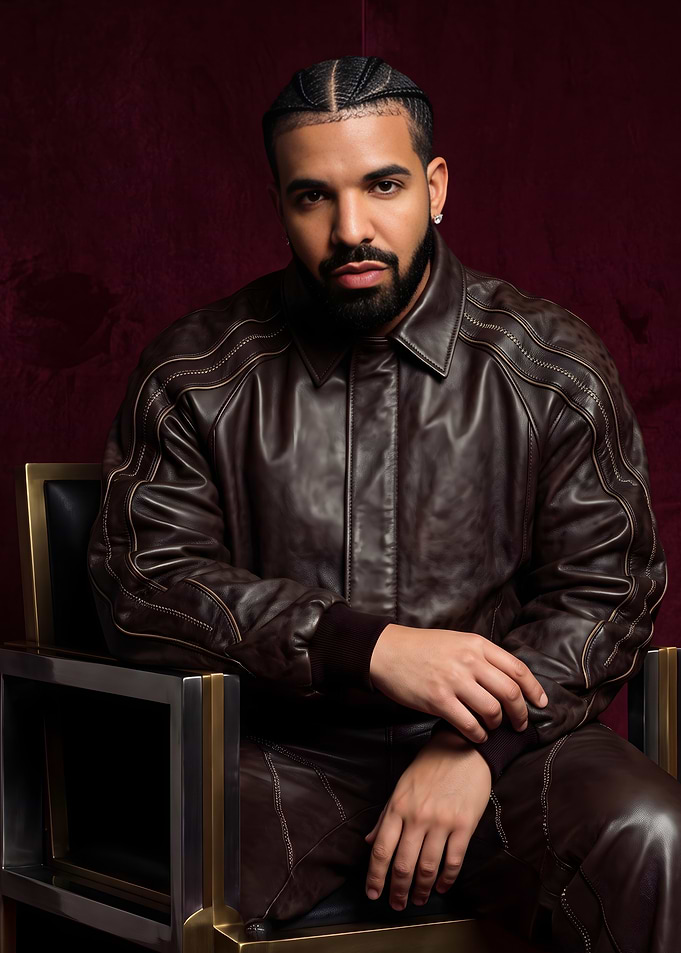 Portrait of Drake in Leather