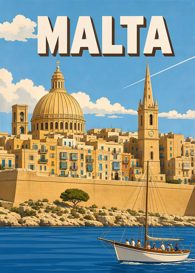 Vintage Travel Poster of Malta