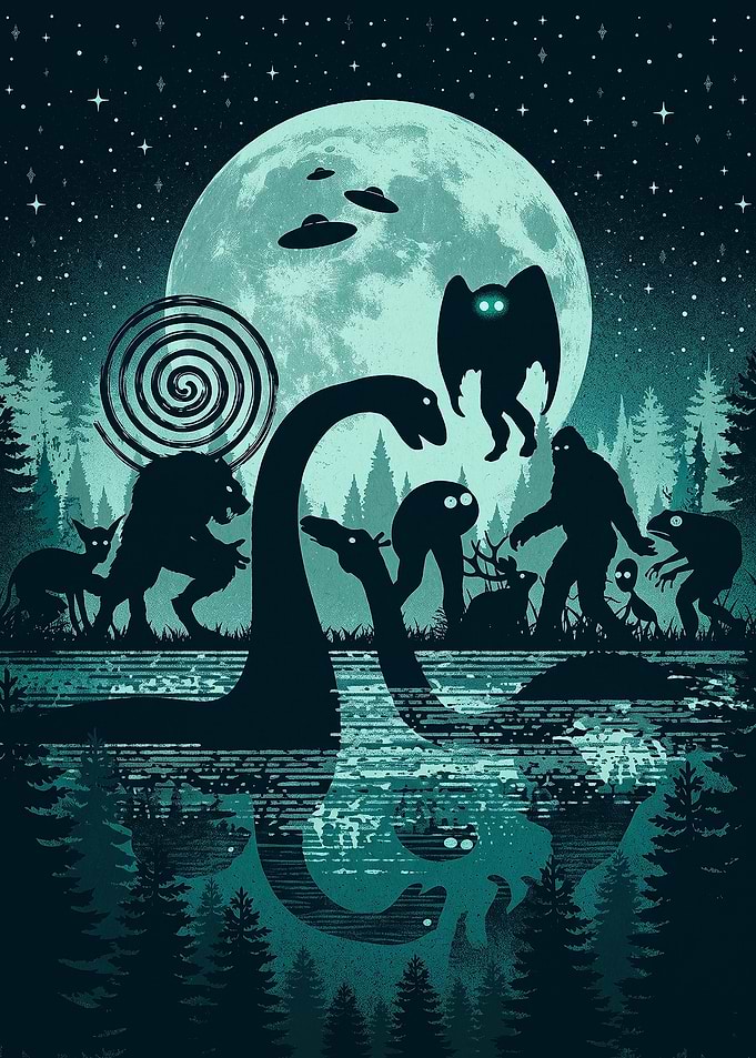 Cryptid Gathering Under Full Moon