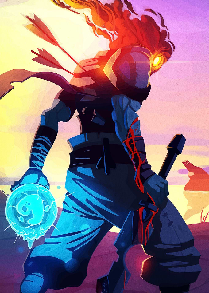 Dead Cells Protagonist Warrior Illustration