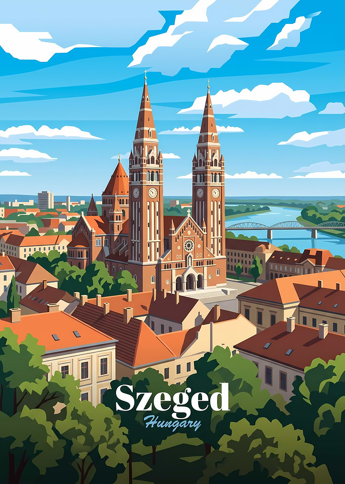 Szeged Hungary Travel Poster