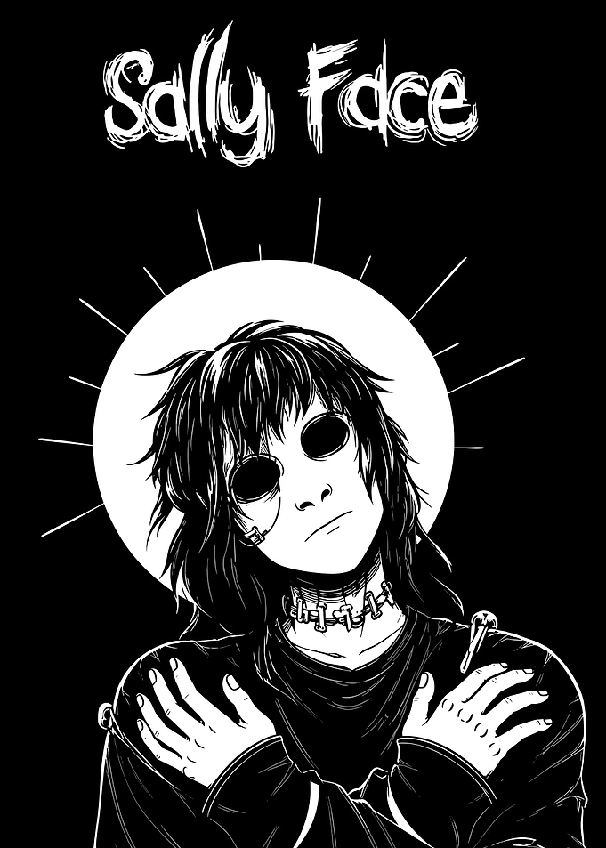 Sally Face Minimalist Black and White