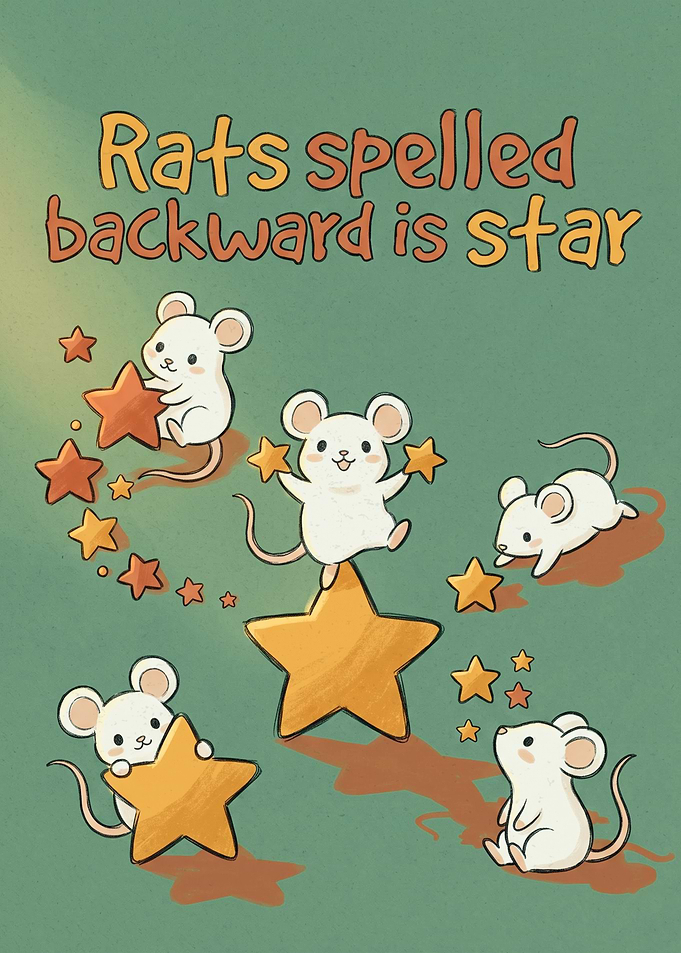 Rats Spelled Backward Is Star Illustration