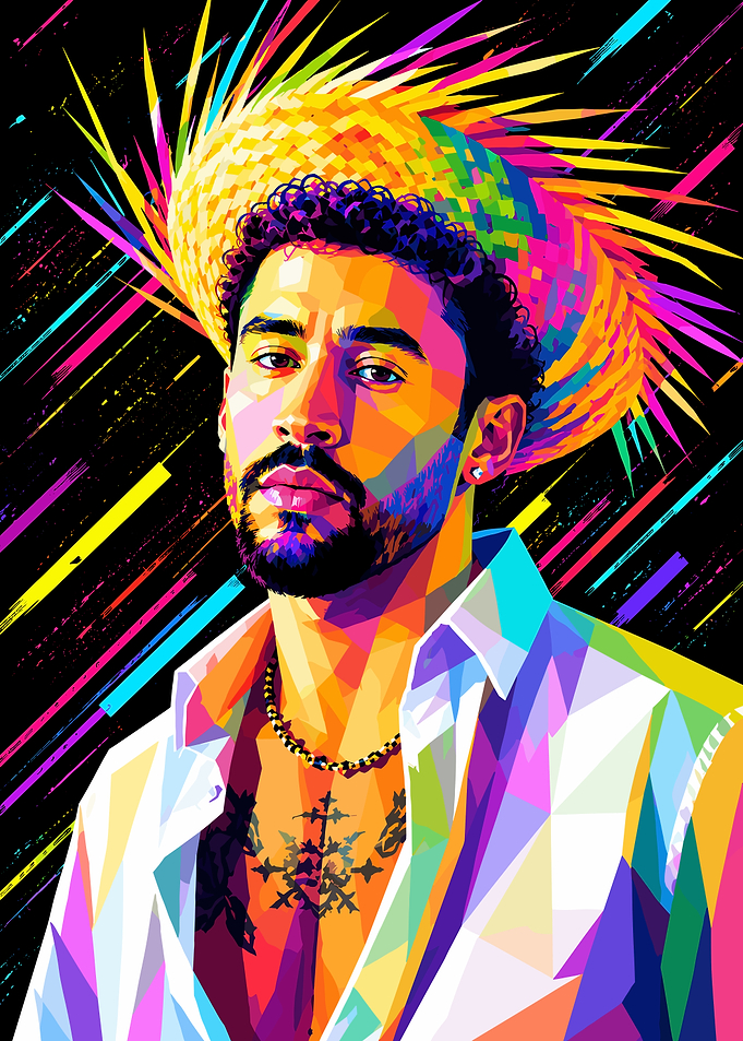 Bad Bunny Pop Art Portrait