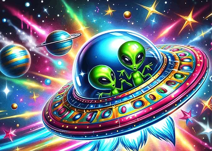Colorful Alien UFO Space Adventure