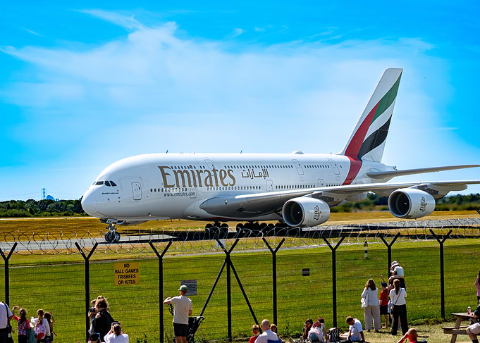 Emirates Airbus A380 at Airport