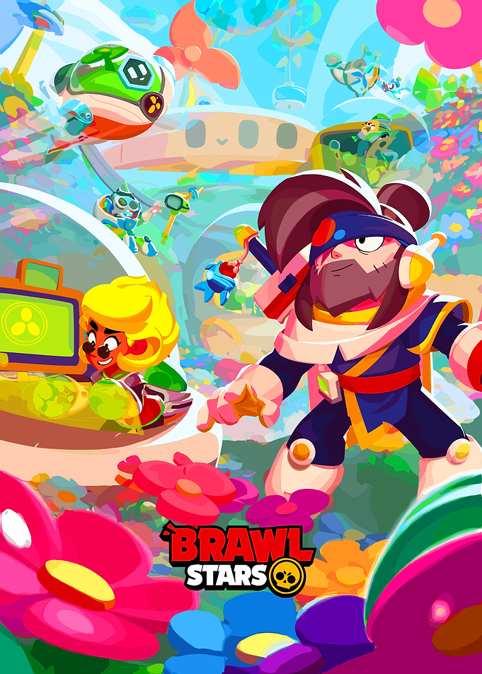 Brawl Stars Vibrant Character Illustration