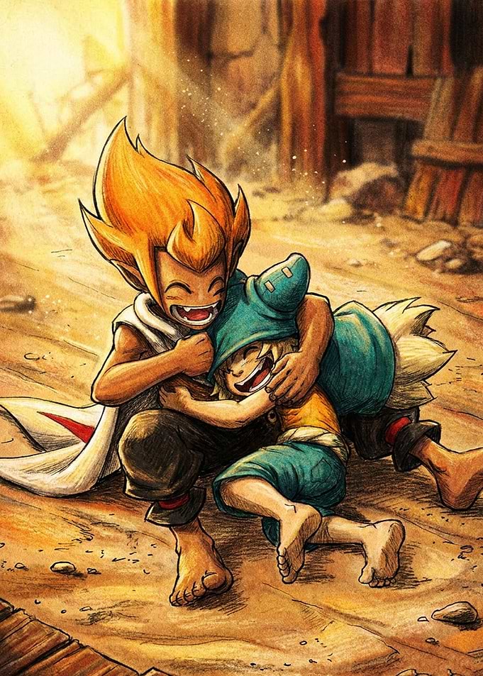 Yugo and Adamaï Embracing