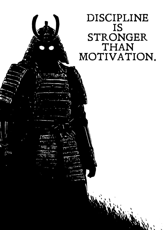 Samurai Discipline Motivational Poster