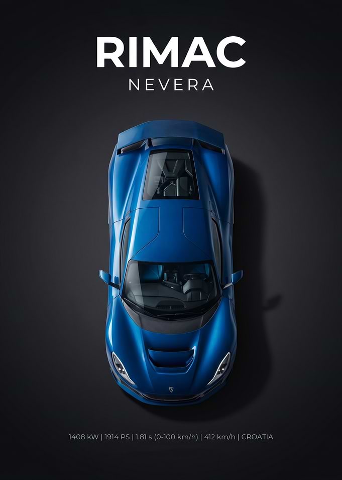 Rimac Nevera Top View Poster