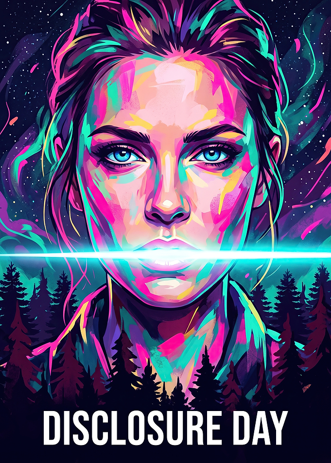 Disclosure Day Neon Portrait Poster