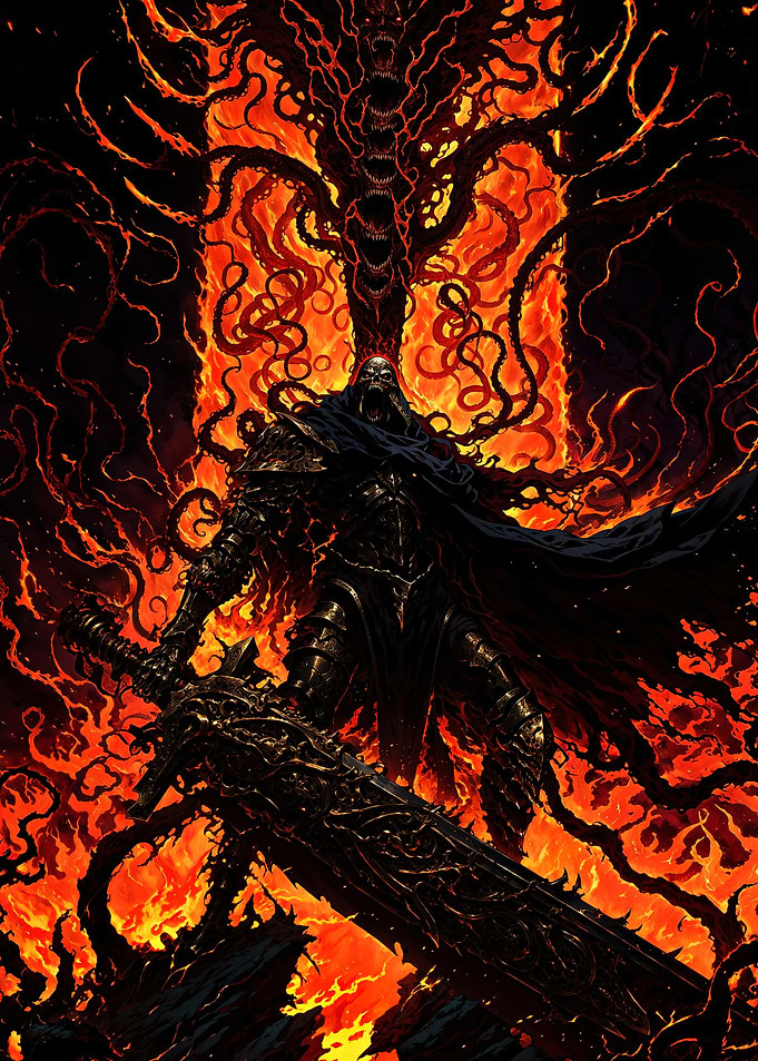 Dark Knight with Greatsword in Hell