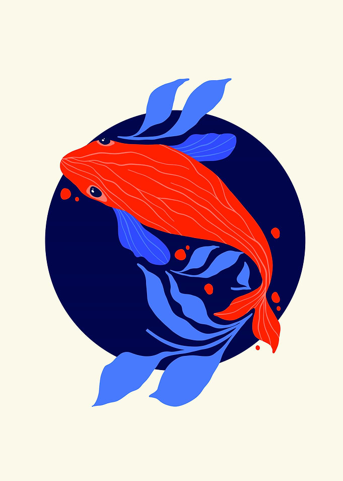Minimalist Koi Fish