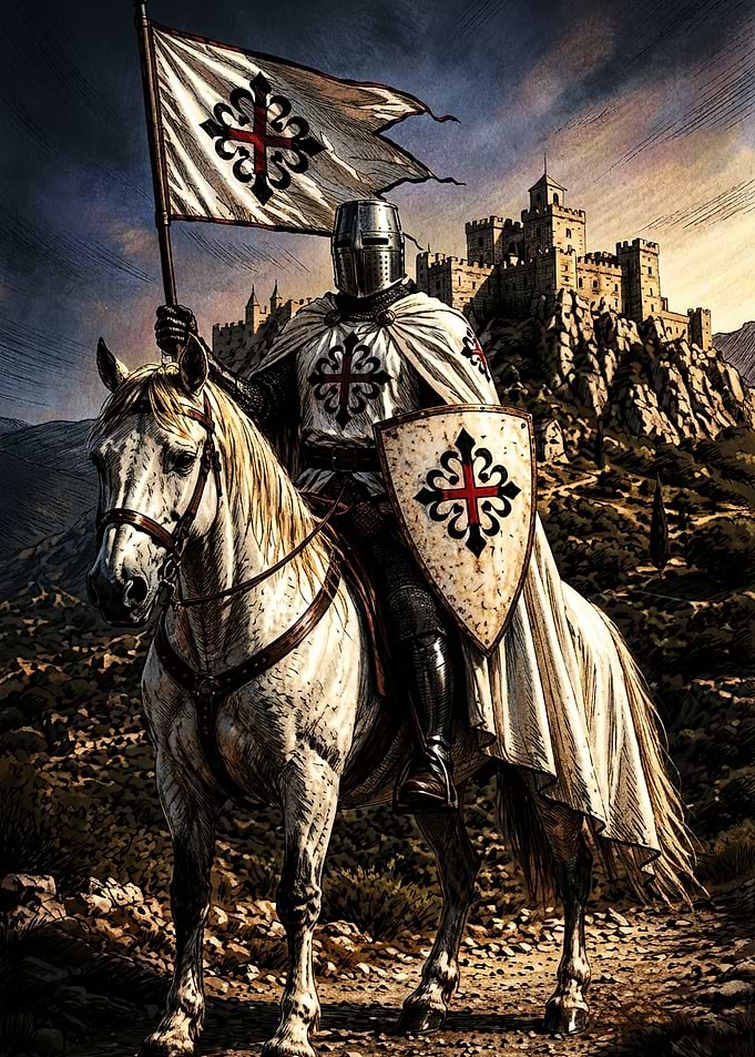 Knight on Horseback with Castle