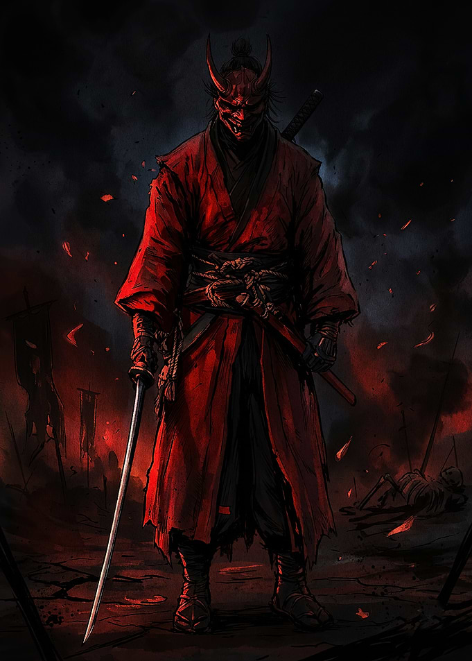 Red Oni Samurai Warrior