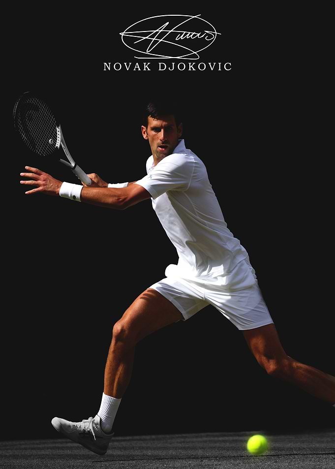 Novak Djokovic Tennis Action Poster