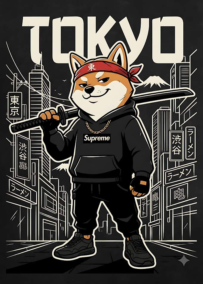 Streetwear Shiba Inu Tokyo Samurai