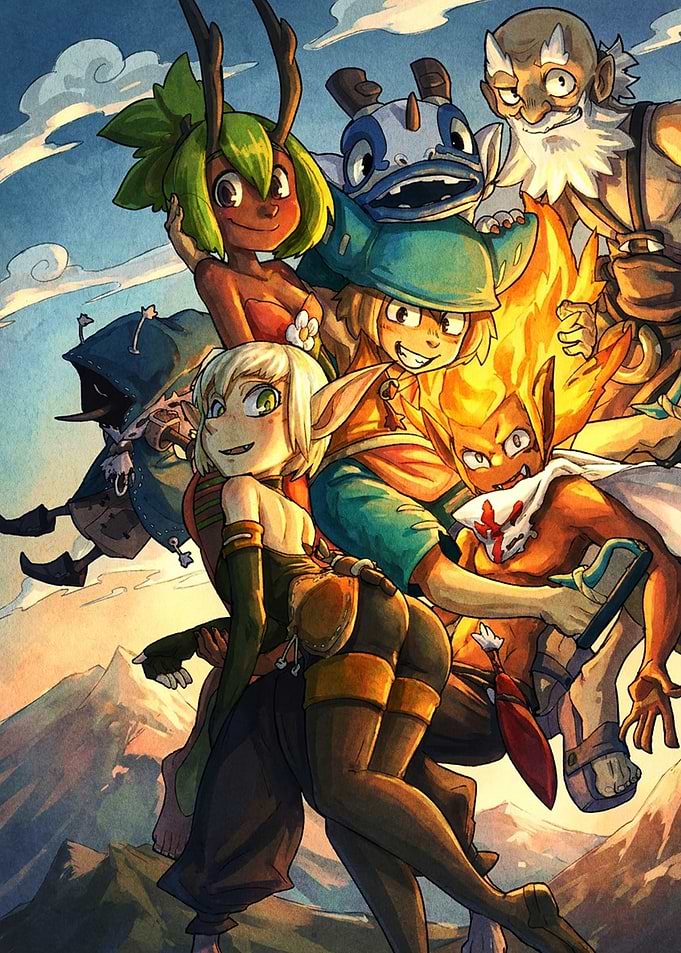 Wakfu Adventure Group Character Illustration