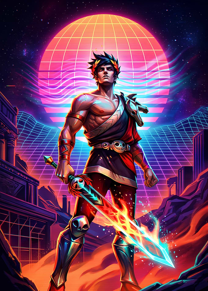 Zagreus Synthwave Style Portrait