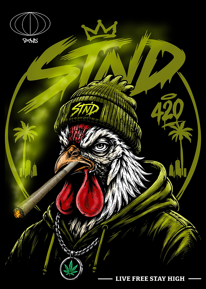 High Society Rooster | 420 Street Art Stoner Graphic