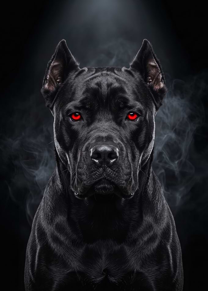 Intense Black Cane Corso Portrait