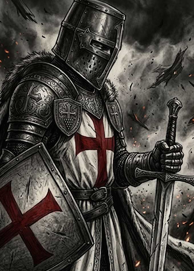 Crusader Knight in Battle Armor