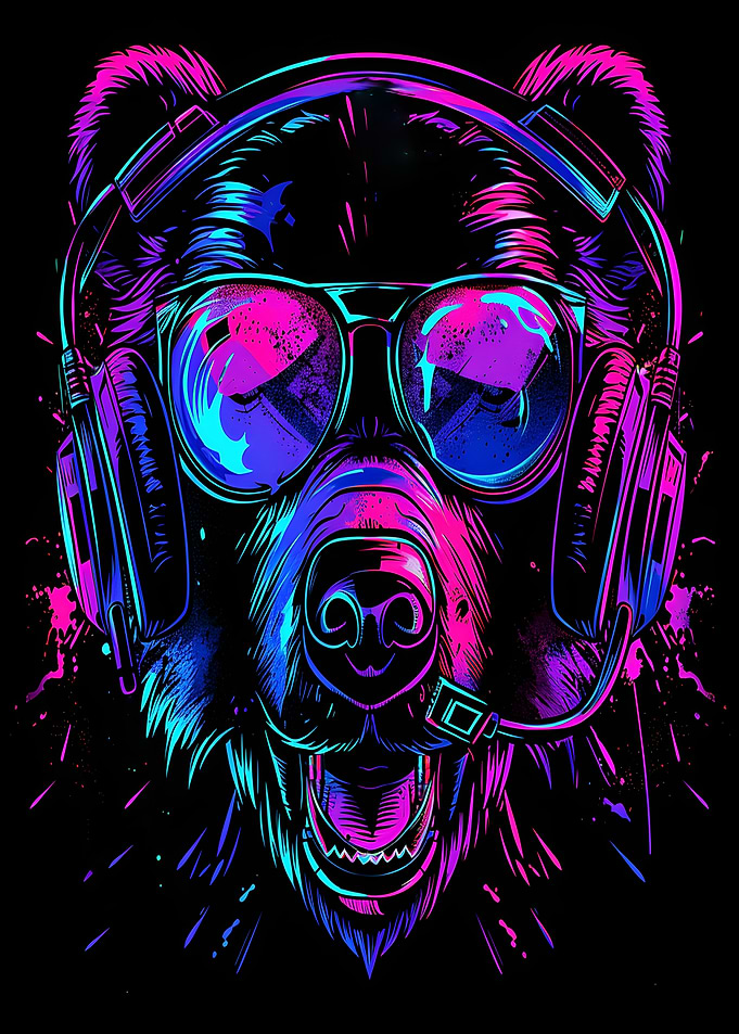 Psychedelic Gamer Bear