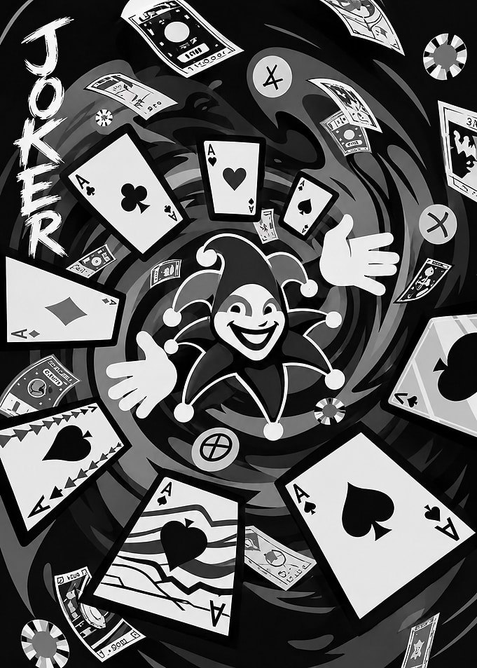 Joker Playing Cards Casino Illustration
