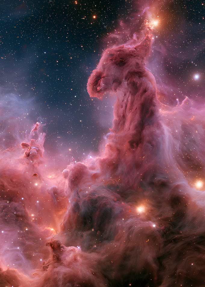 Cosmic Crimson Dragon Nebula Space Cloud