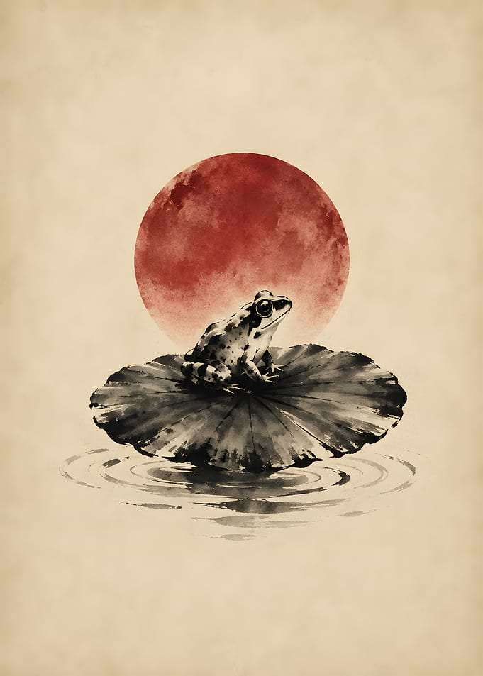 Zen Frog Lotus Leaf