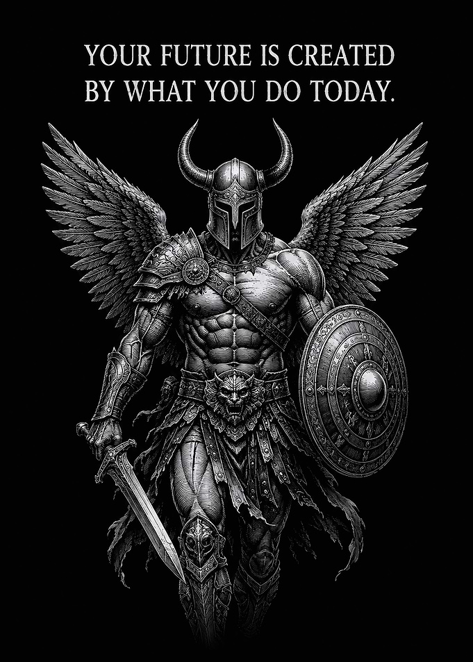 Winged Warrior Inspirational Quote Poster