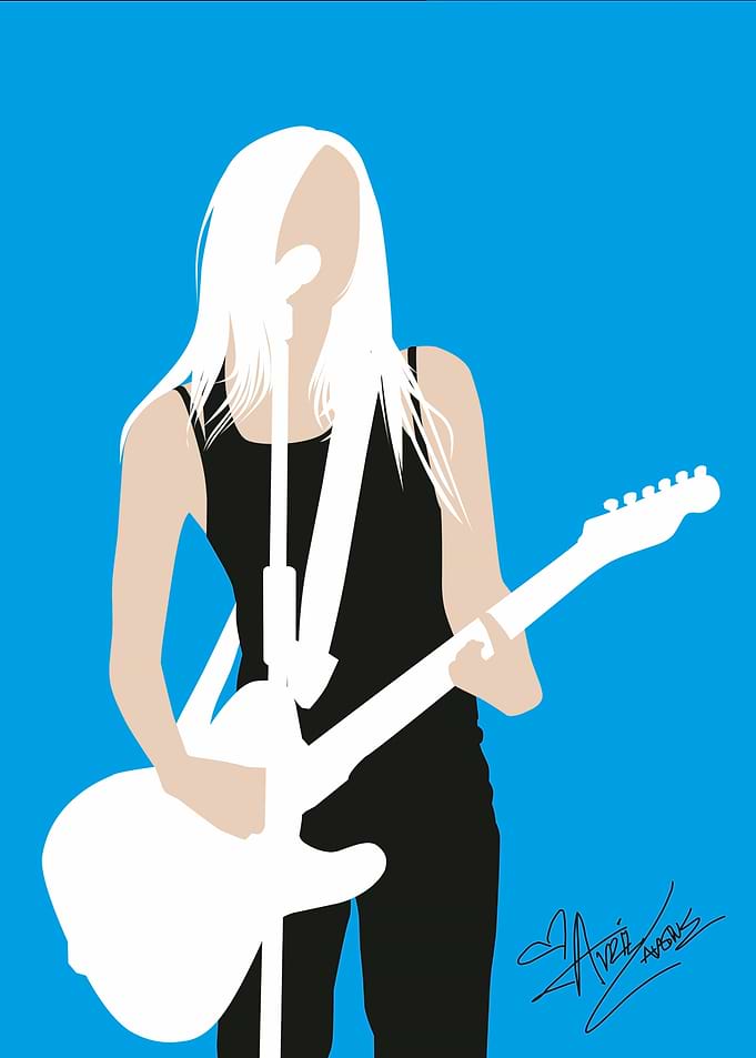 Minimalist Avril Lavigne Guitarist Illustration