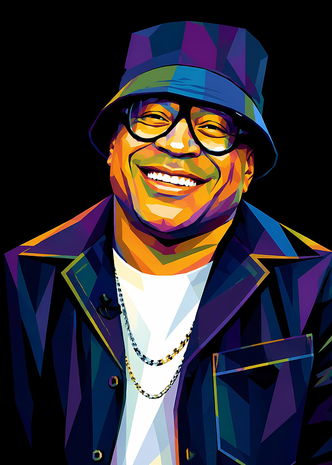 Colorful Pop Art Portrait of LL Cool J