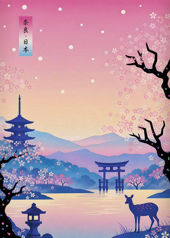 Nara Japan Cherry Blossom Landscape