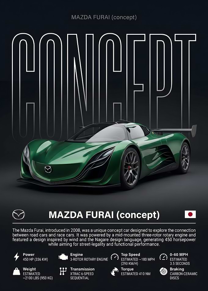 Mazda Furai Concept Car Infographic