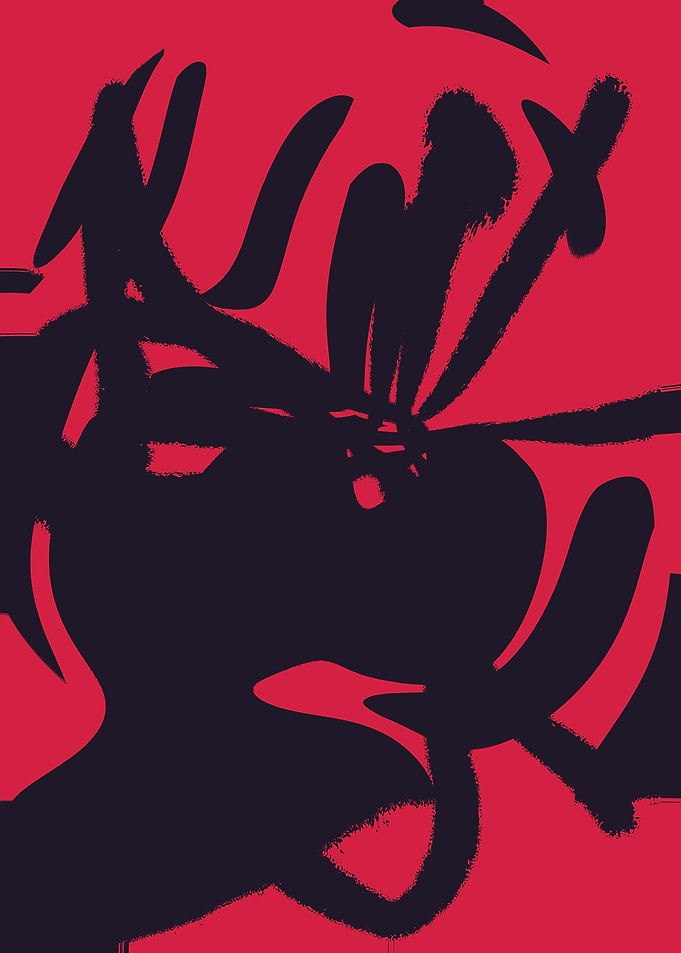 Abstract Black and Red Graphic Art
