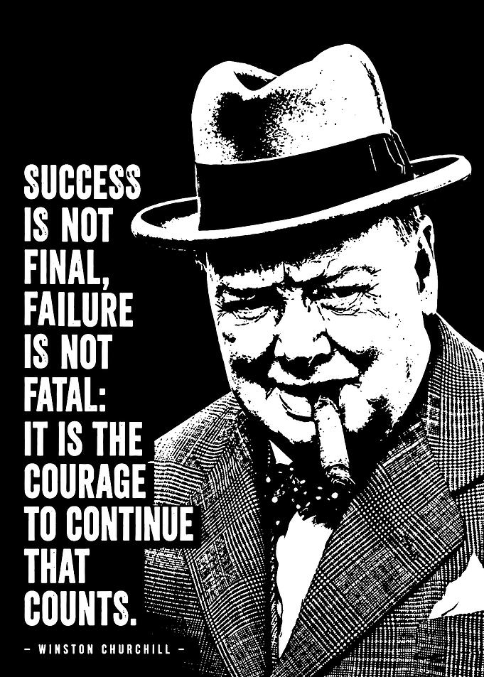 Winston Churchill Inspirational Quote Poster