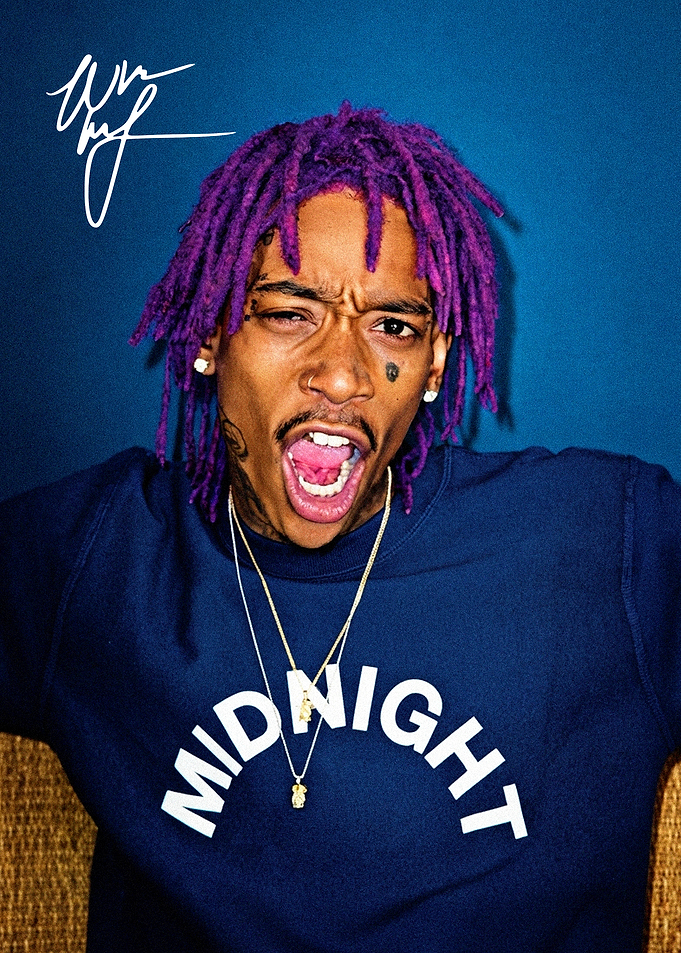 Wiz Khalifa Portrait with Purple Dreads
